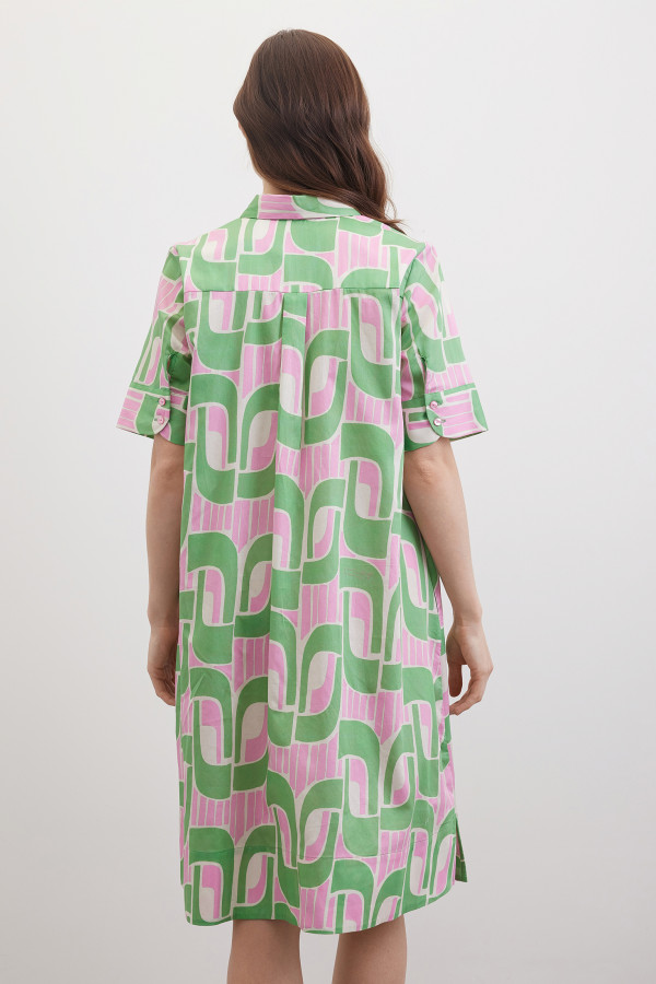 Платье-рубашка с коротким рукавом с принтом