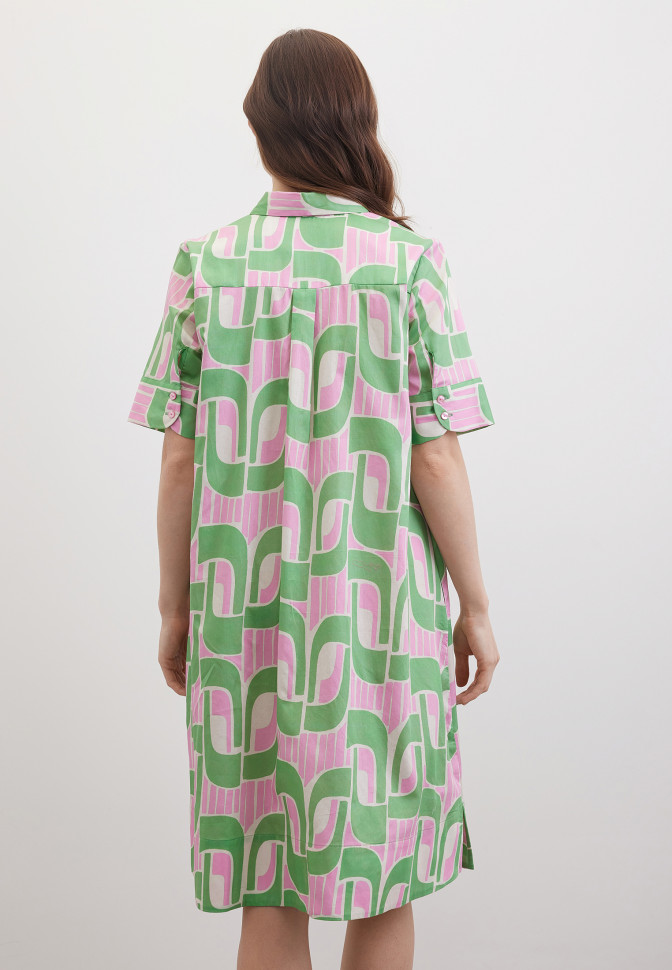 Платье-рубашка с коротким рукавом с принтом