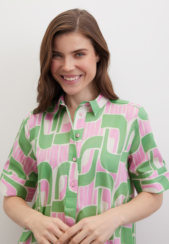 Платье-рубашка с коротким рукавом с принтом