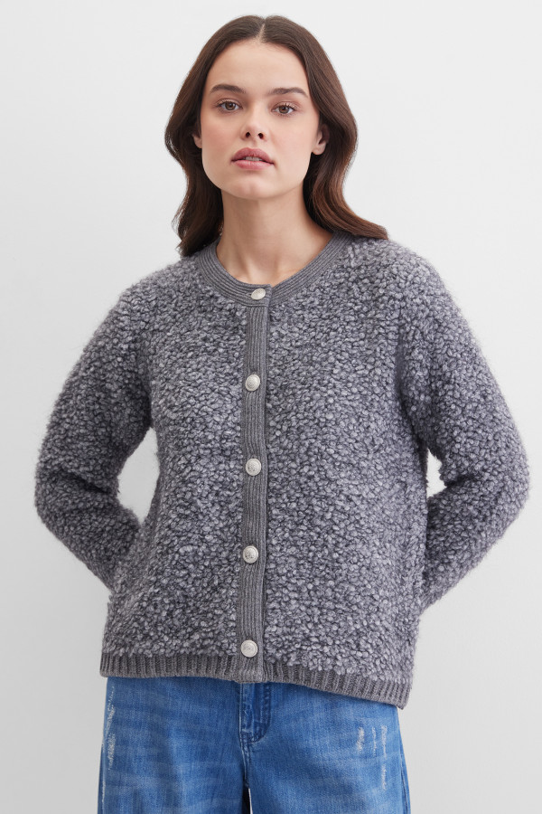 Кардиган с добавлением мохера и шерсти