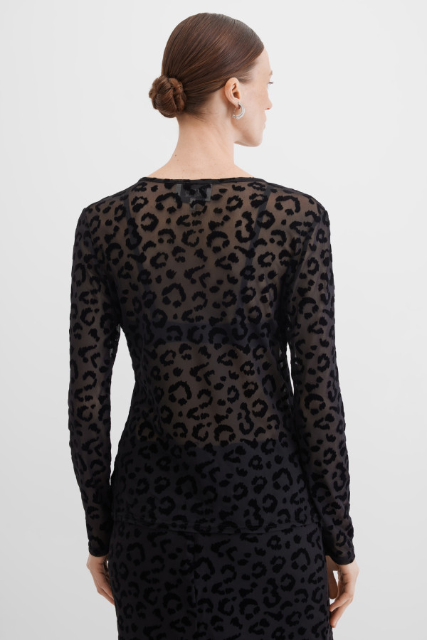 Лонгслив полупрозрачный