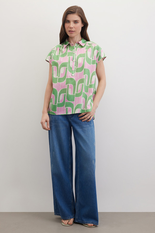Рубашка с принтом из хлопка