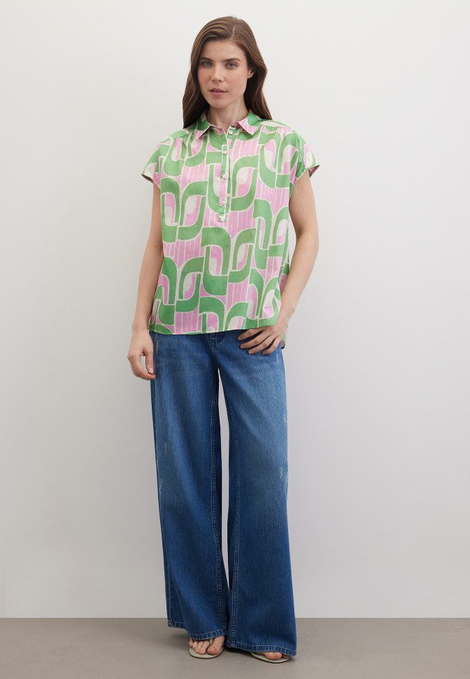 Рубашка с принтом из хлопка