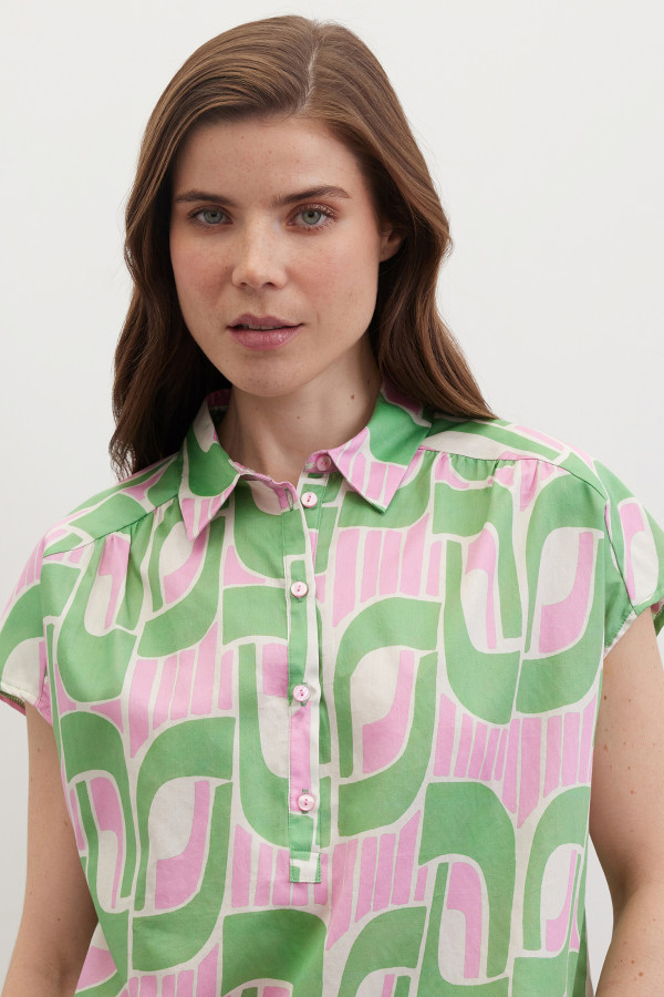 Рубашка с принтом из хлопка