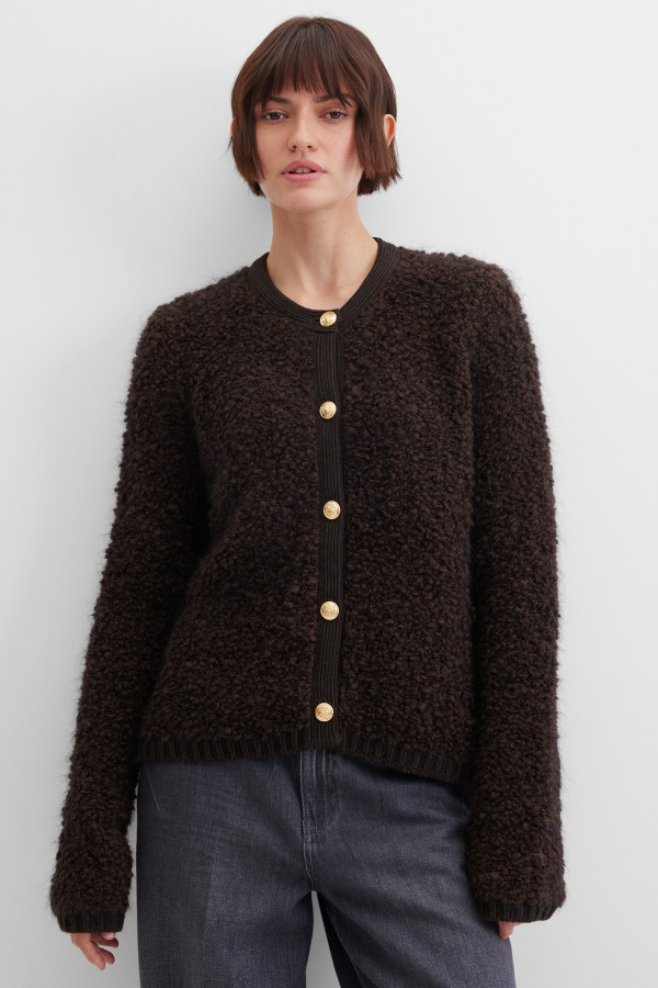 Кардиган с добавлением мохера и шерсти