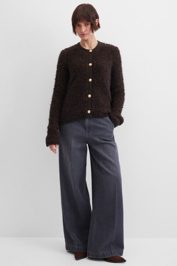 Кардиган с добавлением мохера и шерсти