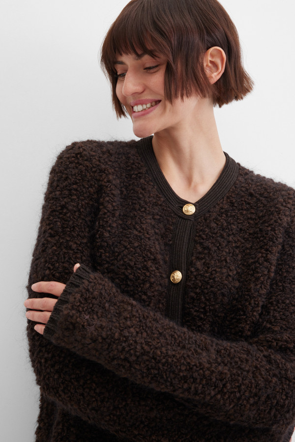 Кардиган с добавлением мохера и шерсти