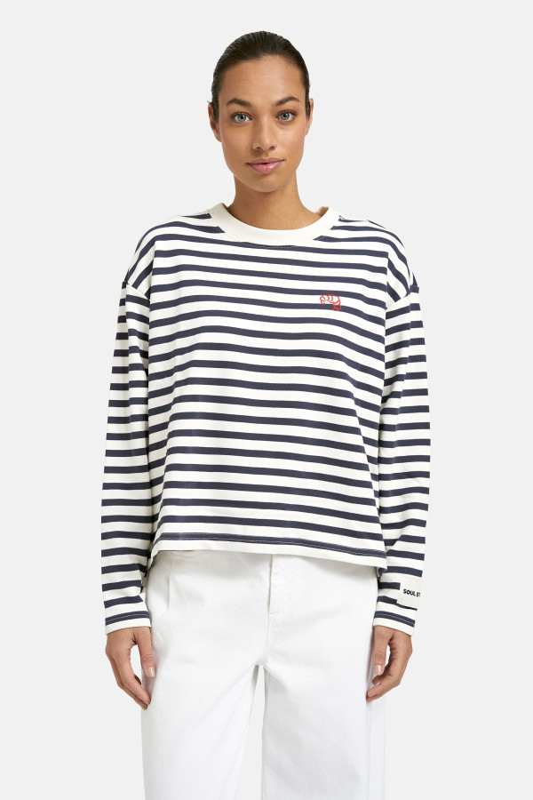 Свитшот свободный в полоску