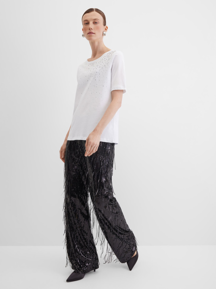 Брюки нарядные с пайетками