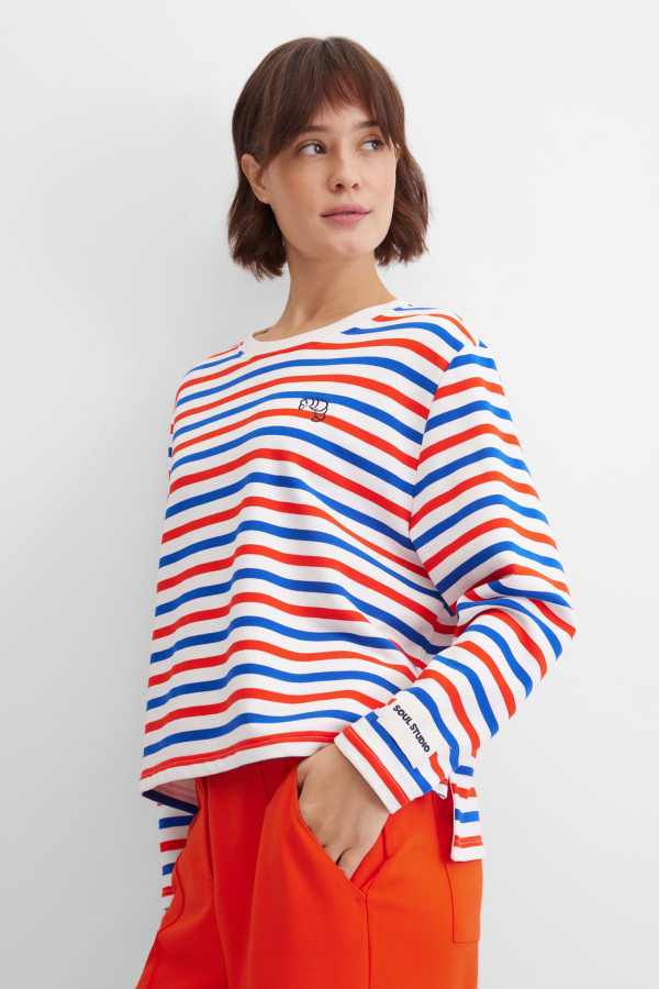 Свитшот свободный в полоску