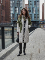 Пальто стеганое с капюшоном