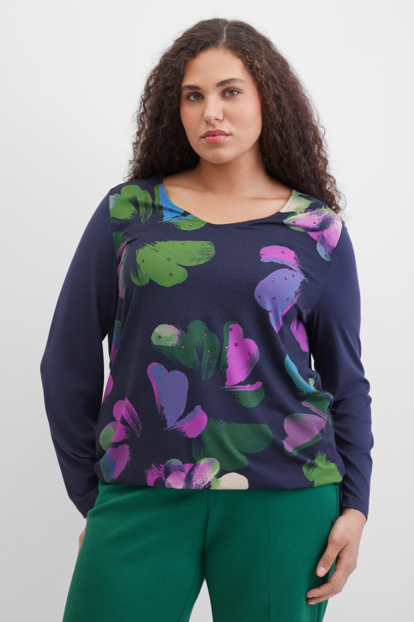 Лонгслив с цветочным принтом