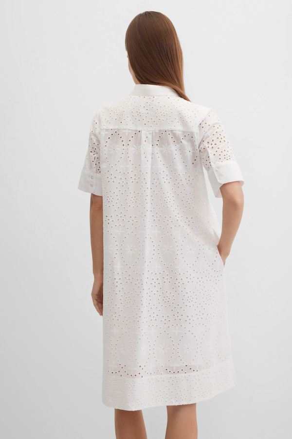 Платье-рубашка с вышивкой ришелье