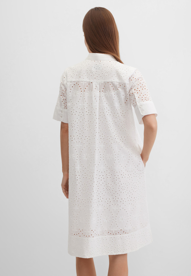 Платье-рубашка с вышивкой ришелье