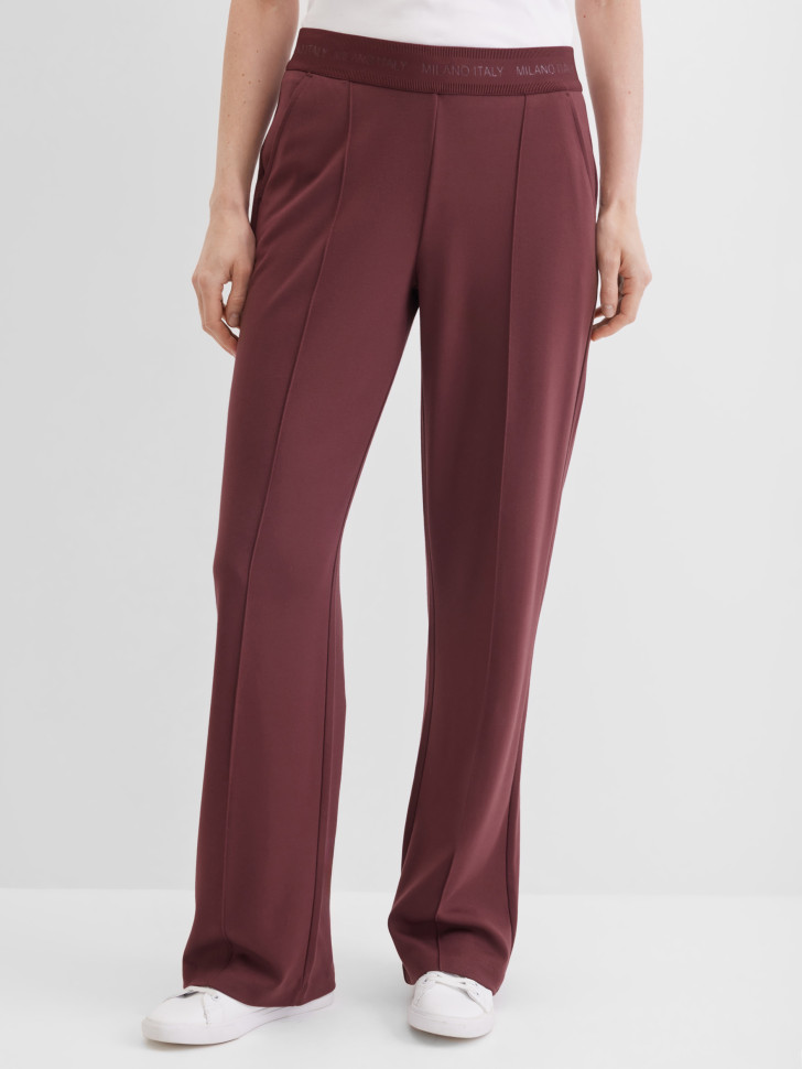 Брюки спорт-шик прямые на резинке